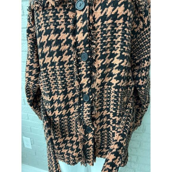 Hyfve Houndstooth Frayed Fringe Shack / Jacket Size S - Picture 9 of 12